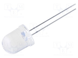 LED; 10mm; red; 5000÷8000mcd; 15°; Front: convex