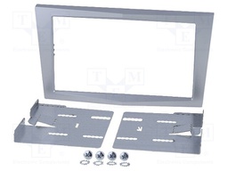 Radio mounting frame; Opel; 2 DIN; shiny silver