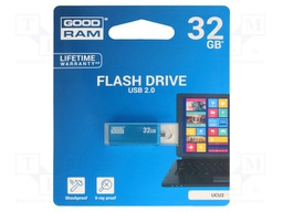 Pendrive; USB 2.0; 32GB; Read: 20MB/s; Write: 5MB/s; Colour: blue