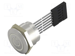 Switch: capacitive; Pos: 2; SPST; 1A/24VDC; IP68; OFF-(ON); RGB