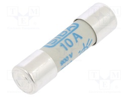 Fuse: fuse; gR; 10A; 900VDC; ceramic,cylindrical,industrial; URZ