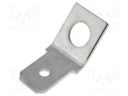 Terminal: flat; 6.3mm; 0.8mm; male; M4; screw; brass; angled 45°