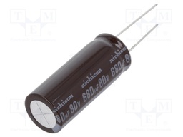Capacitor: electrolytic; low impedance; THT; 680uF; 80VDC; ±20%