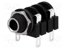 Socket; Jack 6,35mm; female; mono; with on/off switch; angled 90°