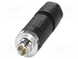 Connector: M12; plug; PIN: 5; 63V; straight; IP65; push-lock; 16A