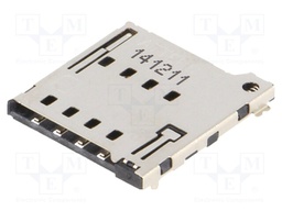 Connector: for cards; Micro SIM; push-push; SMT; PIN: 8