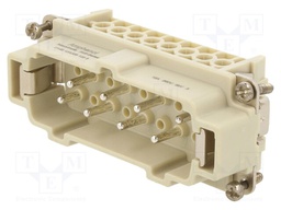 Connector: HDC; contact insert; male; C146; PIN: 8; 8+PE; size E16