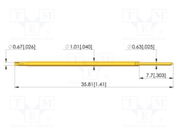 Test needle; Spring compression: 4.3mm; 6.35mm; 3A; steel; chisel