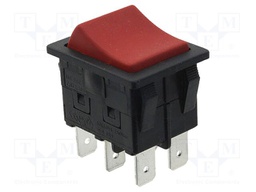 ROCKER; DPDT; ON-ON; 16A/125VAC; red; IP66; none; RBW2; Body: black