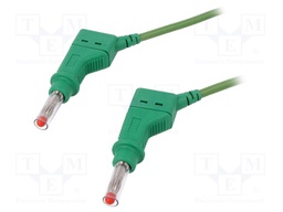 Test lead; silicone; 1m; green; 32A; Type: with sliding cover