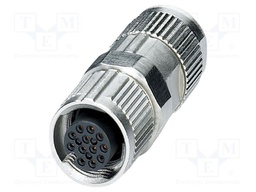 Connector: M12; plug; PIN: 12; 30V; straight; IP67; IDC; A code; 1.5A