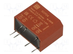 Converter: DC/DC; 1W; Uin: 4.5÷5.5VDC; Uout: 15VDC; Iout: 67mA; PCB