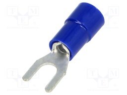 Fork terminal; M3,5; Ø: 3.7mm; 1.5÷2.5mm2; crimped; for cable; blue