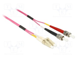 Fiber patch cord; OM4; LC/PC,ST/PC; 10m; 50/125um; LSZH; violet