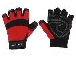 Protective gloves; Size: 10; black-red; microfiber,plastic