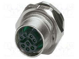 Connector: M12; socket; PIN: 8; female; 48V; straight; IP67; THT; Y