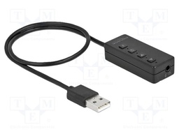 USB to JACK adapter; stereo,USB 2.0; black