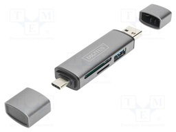 Card reader: memory; USB A socket,USB A plug,USB C plug; PnP