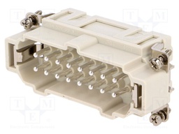 Connector: HDC; contact insert; male; S-EP; PIN: 16; 16+PE; size 16B