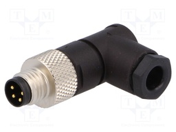Connector: M8; male; PIN: 4; angled 90°; for cable; plug