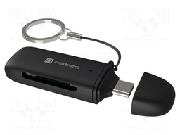 Card reader: memory; USB C plug; OTG,USB 3.2 Gen 1x1; black