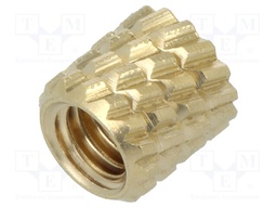 Threaded insert; brass; without coating; M5; L: 5.9mm; Øout: 7mm