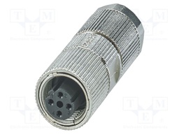 Connector: M12; plug; PIN: 4; 48V; straight; IP65; crimped; D code; 4A