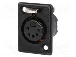 Socket; XLR; female; PIN: 5; straight; soldering; silver plated; 50V