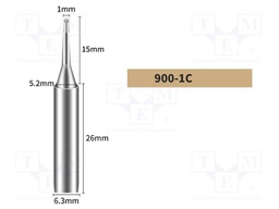 Tip; hoof; 1mm; for soldering station; BK969