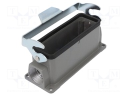 Enclosure: for HDC connectors; size D24B; with latch; angled