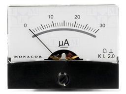 Ammeter; analogue; on panel; I DC: 0÷30uA; Class: 2; 60.3x46.3x39mm