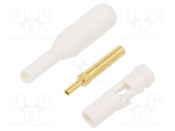 Socket; 2mm banana; 38.2mm; white; Mounting: soldered,crimped
