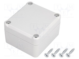 Enclosure: multipurpose; X: 57mm; Y: 63mm; Z: 37mm; polystyrene; grey