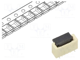 Connector: FFC/FPC; 30V; PIN: 8; vertical; SMT; gold-plated; 0.5A