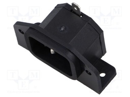 Connector: AC supply; socket; male; C14 (E); THT; polyamide; 10A