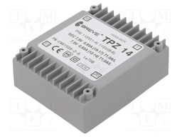 Transformer: mains; 14VA; 115VAC; 7.5V; 7.5V; Mounting: PCB; IP00