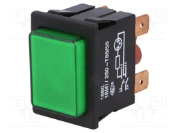 Switch: push-button; Pos: 2; DPST; 16A/250VAC; green; green; IP40