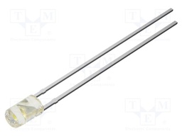 LED; white cold; 3mm; 600mcd; 100°; Front: flat; 2.7VDC; cylindrical
