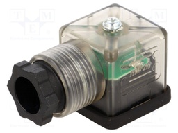 Connector: valve connector; plug; form A; 18mm; female; PIN: 3; mPm