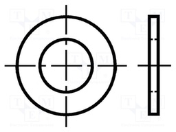 Washer; round; M2,5; D=5mm; h=0.5mm; brass; Plating: nickel; BN: 566