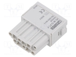Connector: HDC; female; 250V; 10A; PIN: 12; push-in; -40÷125°C