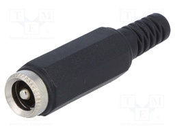 Plug; DC supply; male; 5,5/2,5mm; 5.5mm; 2.5mm; for cable; straight