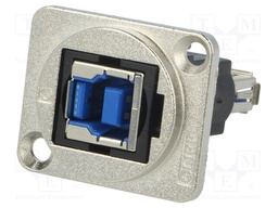 Coupler; USB A socket,USB B socket; FT; USB 3.0; metal; 19x24mm