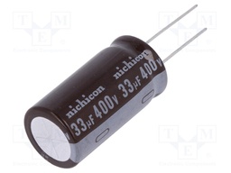Capacitor: electrolytic; low impedance; THT; 33uF; 400VDC; ±20%