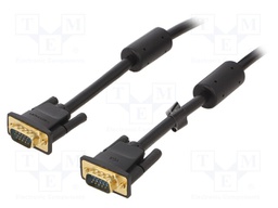 Cable; D-Sub 15pin HD plug,both sides; Len: 20m; black; Core: Cu