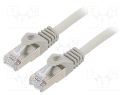 Patch cord; S/FTP; 6a; solid; Cu; LSZH; grey; Len: 0.5m; 27AWG