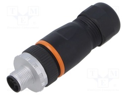 Connector: M12; plug; PIN: 5; male; E code; for cable; IP67; straight