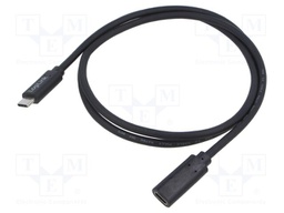 Cable; High Speed,USB 2.0; USB C socket,USB C plug; 1m; black