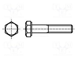Screw; M12x75; DIN: 931; Head: hexagonal; none; A2 stainless steel