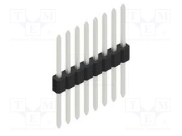 Connector: pin strips; pin header; male; PIN: 8; 1.27mm; THT; 1x8